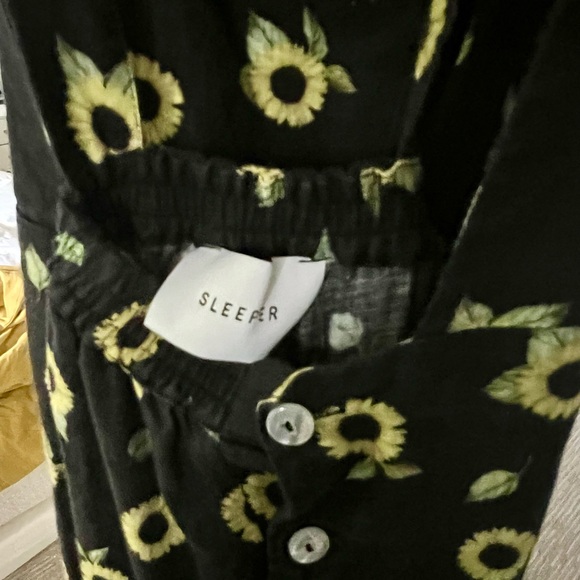 Sleeper Baccara Linen Jumpsuit, Sunflowers - Picture 3 of 3